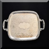 S107. Oneida Henley silverplate handled tray. 20” x 11.5” - $28 